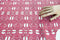 Pink Laser Cut Leather Lambskin Hide 5.3 Square Feet Rare Intricate Design  LMS00027